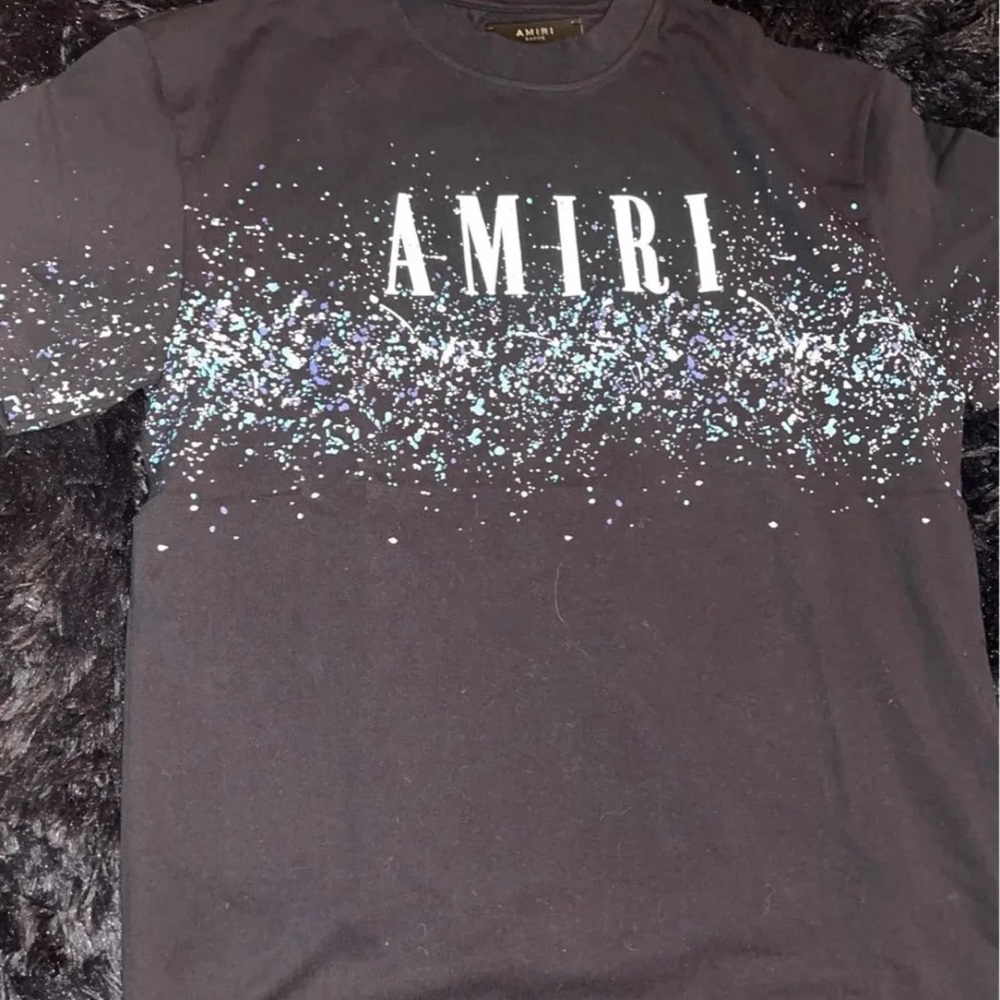 Amiri Crystal Core Logo Painter Tee